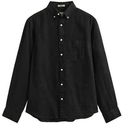 Gant Reg Gmnt Dyed Linen Shirt XL BLACK XL Gant Reg Gmnt Dyed Linen Shirt XL BLACK XL