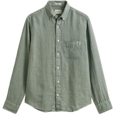 Gant Reg Gmnt Dyed Linen Shirt XXL CERAMIC GREY XXL Gant Reg Gmnt Dyed Linen Shirt XXL CERAMIC GREY XXL