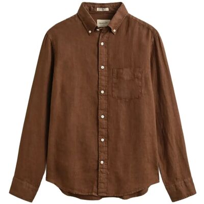 Gant Reg Gmnt Dyed Linen Shirt XXXL MAHOGANY BROWN XXXL Gant Reg Gmnt Dyed Linen Shirt XXXL MAHOGANY BROWN XXXL