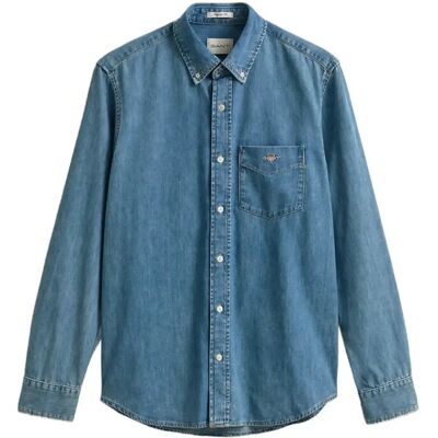 Gant Reg Denim Shirt L SEMI LIGHT BLUE WORN IN L Gant Reg Denim Shirt L SEMI LIGHT BLUE WORN IN L