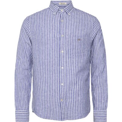 Gant Reg Cotton Linen Stripe Shirt XXXL RICH BLUE XXXL Gant Reg Cotton Linen Stripe Shirt XXXL RICH BLUE XXXL