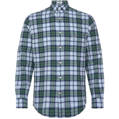 Gant Reg Cotton Linen Check Shirt M WOODY GREEN M Gant Reg Cotton Linen Check Shirt M WOODY GREEN M