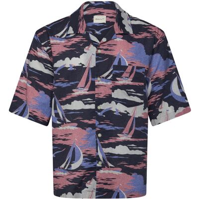 Gant Rel Sailing Print Ss Shirt M PERSIAN BLUE M Gant Rel Sailing Print Ss Shirt M PERSIAN BLUE M