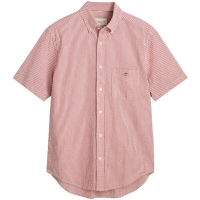 Gant Reg Seersucker Stripe Ss Shirt M RUBY RED M Gant Reg Seersucker Stripe Ss Shirt M RUBY RED M