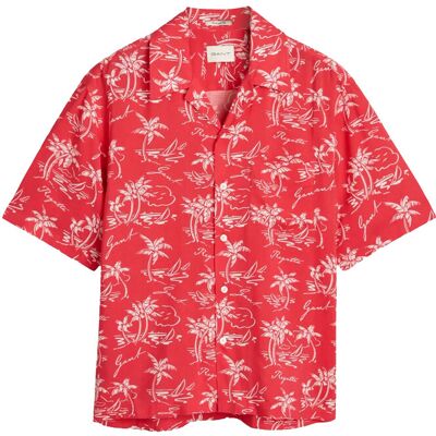 Gant Rel Island Print Shirt M WATERMELON RED M Gant Rel Island Print Shirt M WATERMELON RED M
