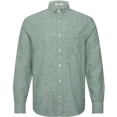 Gant Reg Cotton Linen Shirt S WOODY GREEN S Gant Reg Cotton Linen Shirt S WOODY GREEN S