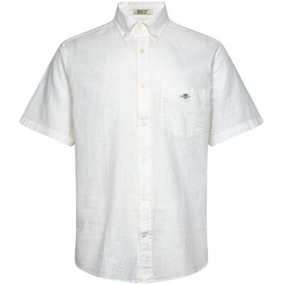 Gant Reg Cotton Linen Ss Shirt M WHITE M Gant Reg Cotton Linen Ss Shirt M WHITE M