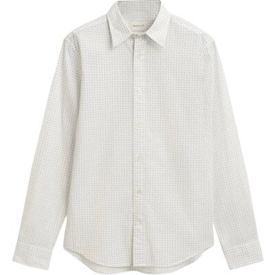 Gant Reg Micro Print Shirt S EGGSHELL S Gant Reg Micro Print Shirt S EGGSHELL S