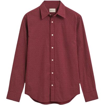 Gant Reg Micro Print Shirt S PLUMPED RED S Gant Reg Micro Print Shirt S PLUMPED RED S