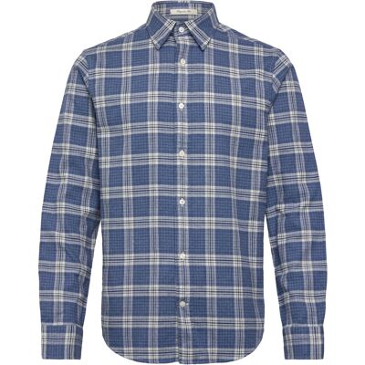 Gant Reg Flannel Melange Check Shirt XL DENIM BLUE MELANGE XL Gant Reg Flannel Melange Check Shirt XL DENIM BLUE MELANGE XL