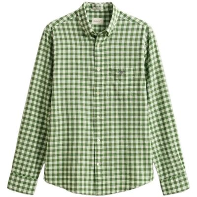 Gant Reg Cotton Linen Gingham Shirt M DRY HERB GREEN M Gant Reg Cotton Linen Gingham Shirt M DRY HERB GREEN M