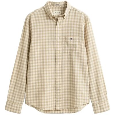 Gant Reg Cotton Linen Gingham Shirt S OAT BEIGE S Gant Reg Cotton Linen Gingham Shirt S OAT BEIGE S