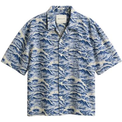 Gant Rel Aop Camp Collar Ss Shirt XXL VINTAGE BLUE XXL Gant Rel Aop Camp Collar Ss Shirt XXL VINTAGE BLUE XXL