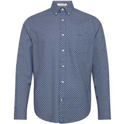 Gant Reg Cotton Linen Print Shirt M VINTAGE BLUE M Gant Reg Cotton Linen Print Shirt M VINTAGE BLUE M