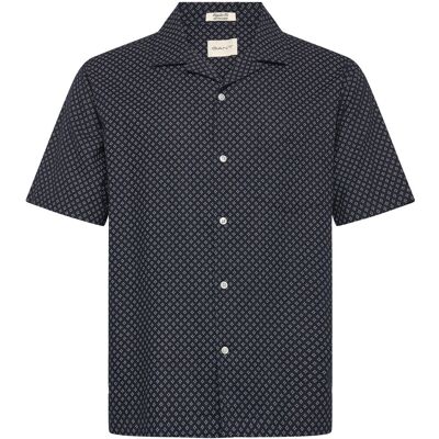 Gant Reg Cotton Linen Print Ss Shirt S FADED DENIM S Gant Reg Cotton Linen Print Ss Shirt S FADED DENIM S