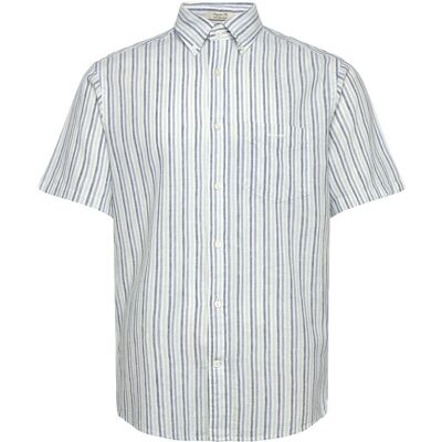 Gant Reg Cotton Linen Stripe Ss Shirt M VINTAGE BLUE M Gant Reg Cotton Linen Stripe Ss Shirt M VINTAGE BLUE M