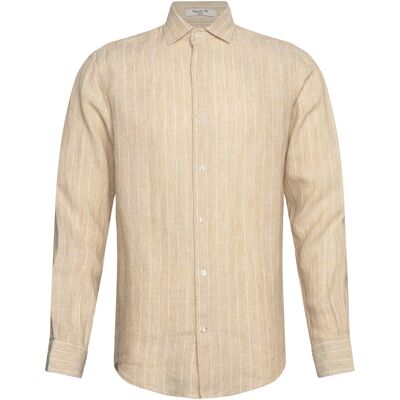 Gant Reg Linen Stripe Shirt XXXL OAT BEIGE XXXL Gant Reg Linen Stripe Shirt XXXL OAT BEIGE XXXL