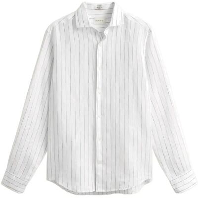 Gant Reg Linen Stripe Shirt XXL WHITE XXL Gant Reg Linen Stripe Shirt XXL WHITE XXL