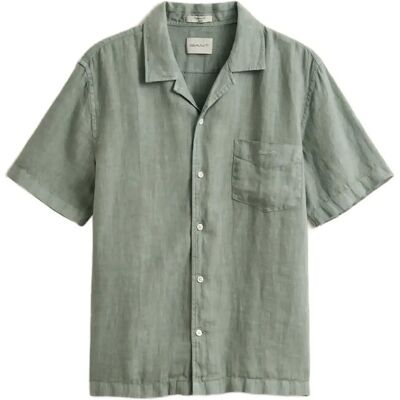 Gant Reg Gmnt Dyed Linen Ss Camp Shirt M CERAMIC GREY M Gant Reg Gmnt Dyed Linen Ss Camp Shirt M CERAMIC GREY M