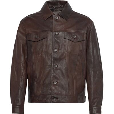 Gant Leather Trucker Jacket L DEEP BROWN L Gant Leather Trucker Jacket L DEEP BROWN L