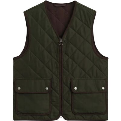 Gant Quilted Fleece Vest L DARK MOSS GREEN L Gant Quilted Fleece Vest L DARK MOSS GREEN L