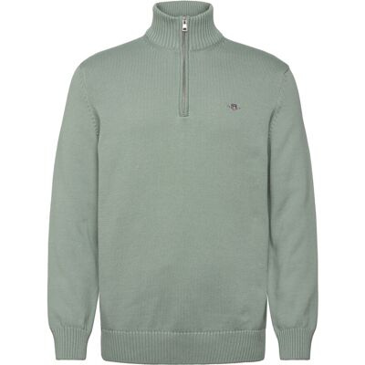 Gant Cotton Knit Half-Zip Sweater M CERAMIC GREY M Gant Cotton Knit Half-Zip Sweater M CERAMIC GREY M