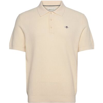 Gant Micro Textured Cotton Ss Polo XXL CREAM XXL Gant Micro Textured Cotton Ss Polo XXL CREAM XXL