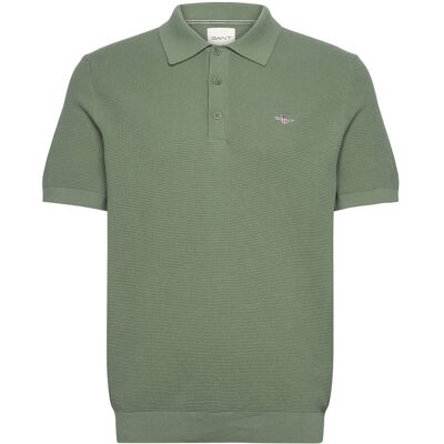 Gant Micro Textured Cotton Ss Polo L KALAMATA GREEN L Gant Micro Textured Cotton Ss Polo L KALAMATA GREEN L