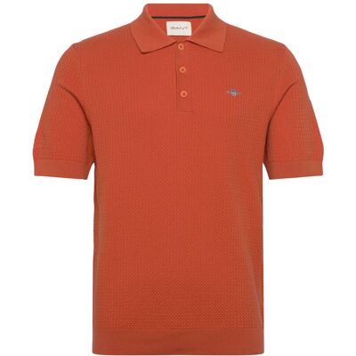 Gant Textured Cotton Ss Polo S DEEP ORANGE S Gant Textured Cotton Ss Polo S DEEP ORANGE S
