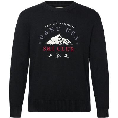 Gant Embroidered Graphic C-Neck L BLACK L Gant Embroidered Graphic C-Neck L BLACK L