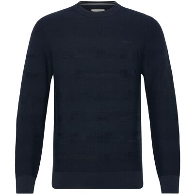 Gant Cotton Texture C-Neck M EVENING BLUE M Gant Cotton Texture C-Neck M EVENING BLUE M