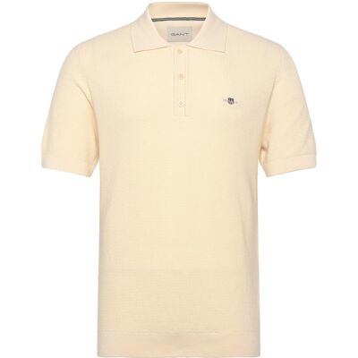 Gant Micro Textured Cotton Ss Polo M CREAM M Gant Micro Textured Cotton Ss Polo M CREAM M