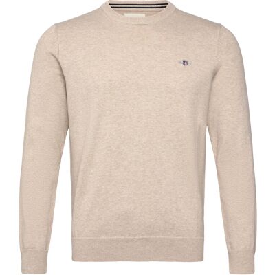 Gant Classic Cotton C-Neck M OAT MELANGE M Gant Classic Cotton C-Neck M OAT MELANGE M