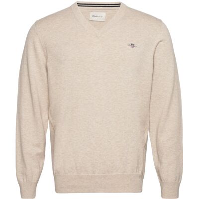 Gant Classic Cotton V-Neck XXL LIGHT BEIGE MELANGE XXL Gant Classic Cotton V-Neck XXL LIGHT BEIGE MELANGE XXL