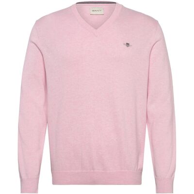 Gant Classic Cotton V-Neck M LIGHT PINK MELANGE M Gant Classic Cotton V-Neck M LIGHT PINK MELANGE M