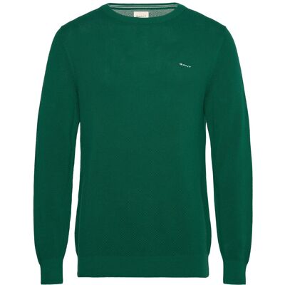 Gant Cotton Pique C-Neck M DEEP FOREST GREEN M Gant Cotton Pique C-Neck M DEEP FOREST GREEN M