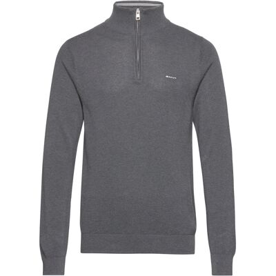 Gant Cotton Pique Half Zip M ANTRACIT MELANGE M Gant Cotton Pique Half Zip M ANTRACIT MELANGE M
