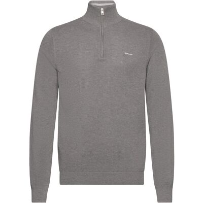Gant Cotton Pique Half Zip S DARK GREY MELANGE S Gant Cotton Pique Half Zip S DARK GREY MELANGE S