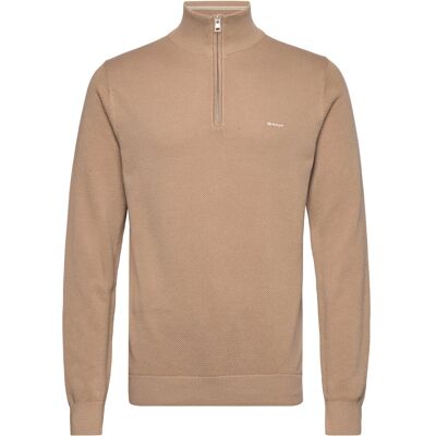 Gant Cotton Pique Half Zip XXL DARK KHAKI XXL Gant Cotton Pique Half Zip XXL DARK KHAKI XXL