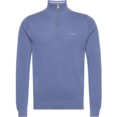 Gant Cotton Pique Half Zip XL DENIM BLUE MELANGE XL Gant Cotton Pique Half Zip XL DENIM BLUE MELANGE XL