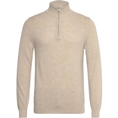 Gant Cotton Pique Half Zip XL LIGHT BEIGE MELANGE XL Gant Cotton Pique Half Zip XL LIGHT BEIGE MELANGE XL