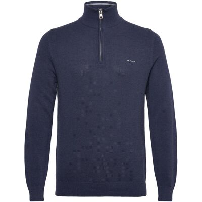 Gant Cotton Pique Half Zip M MARINE MELANGE M Gant Cotton Pique Half Zip M MARINE MELANGE M