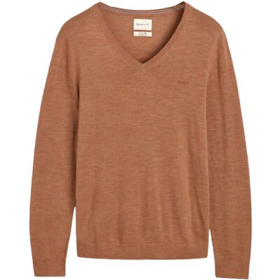 Gant Extrafine Merino Wool V-Neck L DK. SAND MELANGE L Gant Extrafine Merino Wool V-Neck L DK. SAND MELANGE L