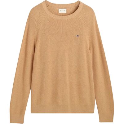 Gant Cotton Wool Rib C-Neck XXXL KHAKI MELANGE XXXL Gant Cotton Wool Rib C-Neck XXXL KHAKI MELANGE XXXL