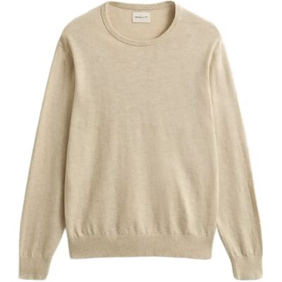 Gant Slub Cotton Linen C-Neck M SEED MELANGE M Gant Slub Cotton Linen C-Neck M SEED MELANGE M