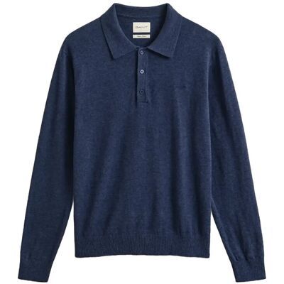 Gant Slub Cotton Linen Polo M DARK INDIGO MELANGE M Gant Slub Cotton Linen Polo M DARK INDIGO MELANGE M