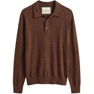 Gant Slub Cotton Linen Polo M HAZELNUT MELANGE M Gant Slub Cotton Linen Polo M HAZELNUT MELANGE M
