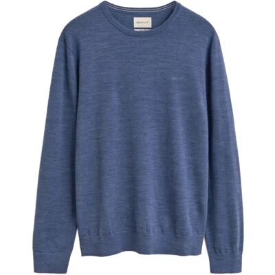 Gant Extrafine Merino Wool C-Neck S STONE BLUE MELANGE S Gant Extrafine Merino Wool C-Neck S STONE BLUE MELANGE S