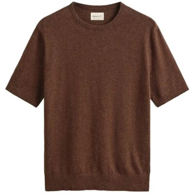 Gant Slub Cotton Linen Ss C-Neck M HAZELNUT MELANGE M Gant Slub Cotton Linen Ss C-Neck M HAZELNUT MELANGE M