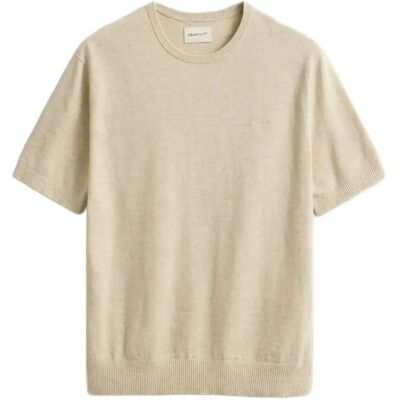 Gant Slub Cotton Linen Ss C-Neck M SEED MELANGE M Gant Slub Cotton Linen Ss C-Neck M SEED MELANGE M